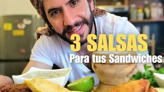 3 SALSAS Rápidas y deliciosas para los mejores sandwiches de tu vida [upl. by Olcott]