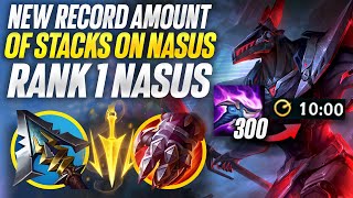 The most stacks ive ever had 300 Stacks in 10 minutes Rank 1 Nasus  Carnarius [upl. by Aikym]