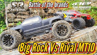 Epic RC Monster Trucks Go HeadtoHead  Big Rock v3 vs Team Associated Rival MT10 v2 [upl. by Noiramed]