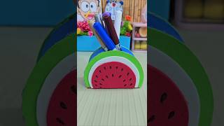 Watermelon Pen Holder Craft idea For kids  kids Craft video viralshort shortsfeed youtubeshorts [upl. by Ornas320]