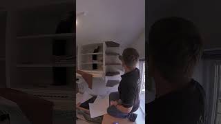 Timelapse Corner Shelf Makeover  White to Dark Wood Transformation in Seconds 🚀 [upl. by Noella]