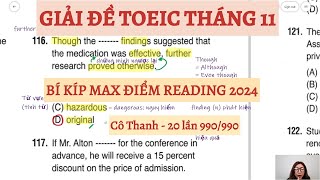 GIẢI ĐỀ TOEIC THÁNG 112024  VIDEO 2 MS THANH TOEIC [upl. by Nosreve948]