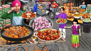 Famous Chicken Pakoda Cooking Recipe Street Food By Sardarji Hindi Kahaniya Hindi Moral Stories [upl. by Konikow]