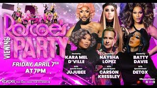 Detox JuJuBee amp Carson Kressley Roscoes RuPauls Drag Race Season 15 Viewing Party [upl. by Estey192]