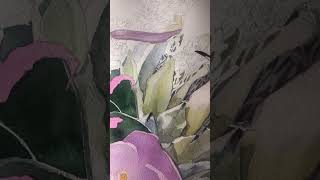 Gėlių magija aquarelle painting paintingprocess flowers watercolor flowersmagic [upl. by Li]