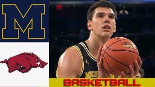 14 MICHIGAN vs ARKANSAS Basketball Game Ful Highlights 2024 [upl. by Noelopan]