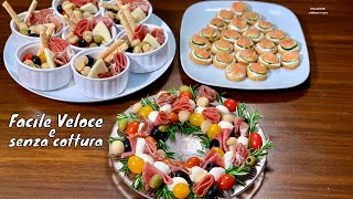 ANTIPASTI PER LE FESTE 3 IDEE FACILI E VELOCI SENZA COTTURA  Prima del Caffè [upl. by Ocirled182]