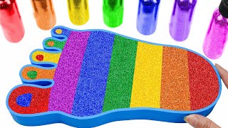 Satisfying Video l How to make Rainbow Foot and Toenail From Mixing Slime in Bathtub Cutting ASMR [upl. by Iblok]