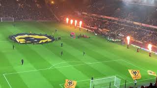 Wolves vs Liverpool  Pre match light show and players walk out [upl. by Baoj]