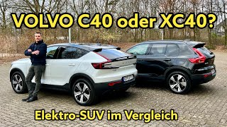 Volvo C40 oder XC40 Recharge KompakteElektroSUV im Vergleich  Review  Test  2022 [upl. by Sullecram]