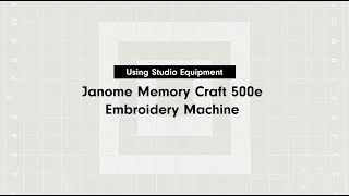 Using Studio Equipment Janome Memory Craft 500e Embroidery Machine [upl. by Leno]