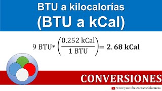 BTU a kilocaloría BTU a kCal [upl. by Aiciram]