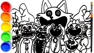 How to draw All Smiling Critters  Smiling Critters  Monster Catnap Monster Dogday [upl. by Fabiolas]