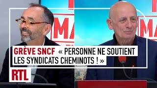 Grève SNCF  quotPersonne ne soutient les syndicats cheminotsquot Débat Apathie face à Ménard [upl. by Naloc]