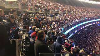 Gillette Stadium crowd sings Bon Jovi during PatriotsJaguars AFC Championship game [upl. by Trebliw]