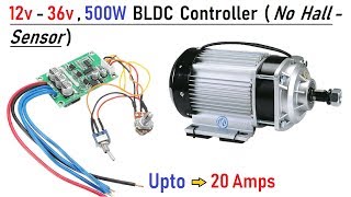 Wooow  12v to 36v 500w Brushless DC Motor Controller  Run BLDC Motors without Hall Sensor [upl. by Tami]