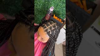 this is how it turns out knotless box braids with the curly ends Tonlo451 knotlessboxbraids [upl. by Ayotac238]