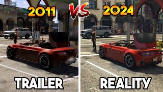 GTA 5  2011 TRAILER VS 2024 REAL GAMEPLAY [upl. by Amar]