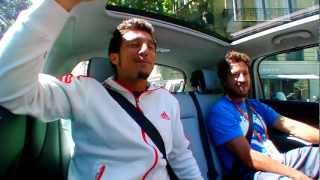 Juan MONACO imitates Maria Sharapova 2012  Road to RolandGarros [upl. by Karlie]