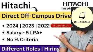 Hitachi Recruitment 2024  Freshers  Salary ₹500000  NO FEES  Latest Jobs 2024 [upl. by Veal650]