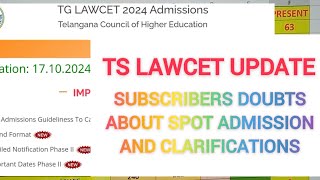 ts lawcet spot admission subscribers doubts and clarifications [upl. by Alrac]