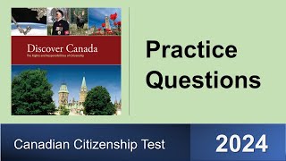 Canadian Citizenship Test 2024  Exam Practice Questions  MCQ  Test Preparation Questions [upl. by Kalmick656]