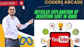 Detailed Explanation of Insertion Sort in Hindi [upl. by Enelaehs]