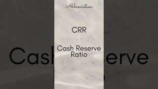 CRR Cash Reserve Ratio [upl. by Itteb94]