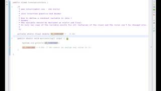 HOW TO DEFINE CONSTANT VARIABLE IN JAVA [upl. by Onilatac]