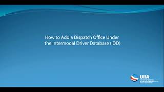 How to add a dispatch office under the Intermodal Driver Database IDD [upl. by Beera]