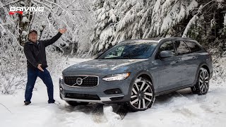 2021 Volvo V90 Cross Country Reviewed on Ice and Snow vs Subaru Outback [upl. by Ahsimaj475]