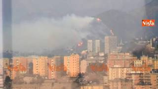 Incendio doloso sulle alture di Peglio il fuoco minaccia la città [upl. by Widera770]