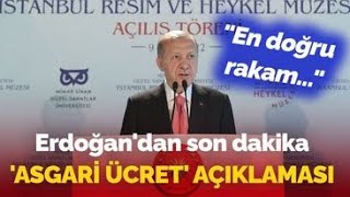 Erdoğandan son dakika asgari ücret açıklaması quotEn doğru rakamquot [upl. by Ssilb]