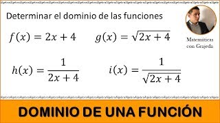 DETERMINAR EL DOMINIO DE UNA FUNCIÓN Video 146 [upl. by Ytirahs]