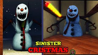 THERES A SCARY SNOWMAN CHASING ME Playing Sinister Cristmas \ Horror Roblox Game [upl. by Carbo]