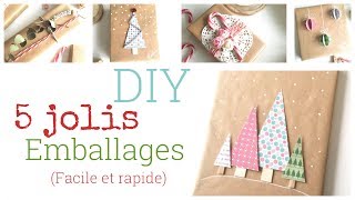 🎄Jolis emballages  5 idées faciles et rapides🎄 [upl. by Aivalf515]