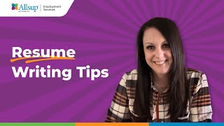 Resume Writing Tips [upl. by Ayotyal]