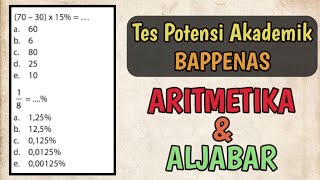 ARITMETIKA DASAR DAN ALJABAR TPA BAPPENAS TES POTENSI AKADEMIK MASUK TNI POLRI DAN PSIKOTES KERJA [upl. by Onavlis]