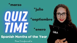 Months of the Year in Spanish Quiz  English to Spanish translation [upl. by Mientao685]