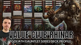 Deck Tech Rhinar Value Club  Goliath Gauntlet Series  Flesh and Blood TCG [upl. by Jariv]