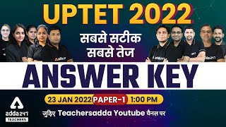 UPTET Answer Key 2022 PAPER 1 23 January  UPTET CDP HINDI EVS MATHS QUESTION PAPER SOLUTION [upl. by Gilges572]