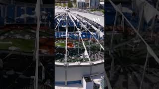 Stadium roof in Florida ripped apart by Hurricane Milton  VOA News shorts [upl. by Anivad773]