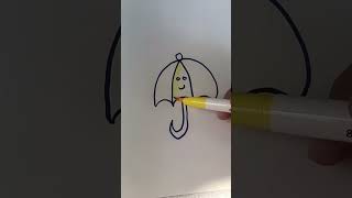 Easy drawing of umbrella 🏖️umbrella falakkunjactivity shortsfeed shortvideo easydrawing colors [upl. by Ecnarretal]