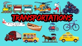 Transportation Names  Transportations  Learn Transportation [upl. by Zebulon973]