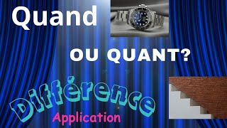 Quant ou quand  différence avec un exercice dapplication francaisfacile françaisauthentique [upl. by Einnol674]