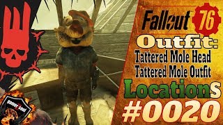 Fallout 76 Outfit Locations 20 Where to find 100  Tattered Mole Head and Tattered Mole Outfit [upl. by Kassandra]