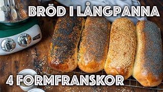 Bröd i långpanna  Fyra formfranskor på en gång [upl. by Biel]