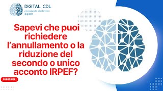 Annullamento o riduzione del secondo o unico acconto IRPEF e o cedolare secca Possibile [upl. by Karlan87]