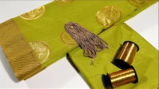 Embroidery blouse design in a normal machine  Cutting and stitching  Rethna stitching class [upl. by Sheeb]