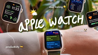 whats on my Apple Watch 🌷  fav apps for productivity health focus [upl. by Melak45]